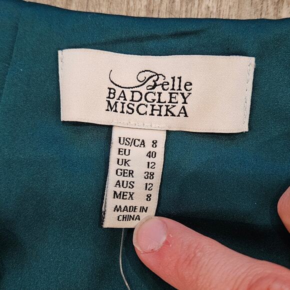 Belle Badgley Mischka Dress Size 8 Denya Floral Sequin Embroidered Lace NEW - Picture 11 of 15